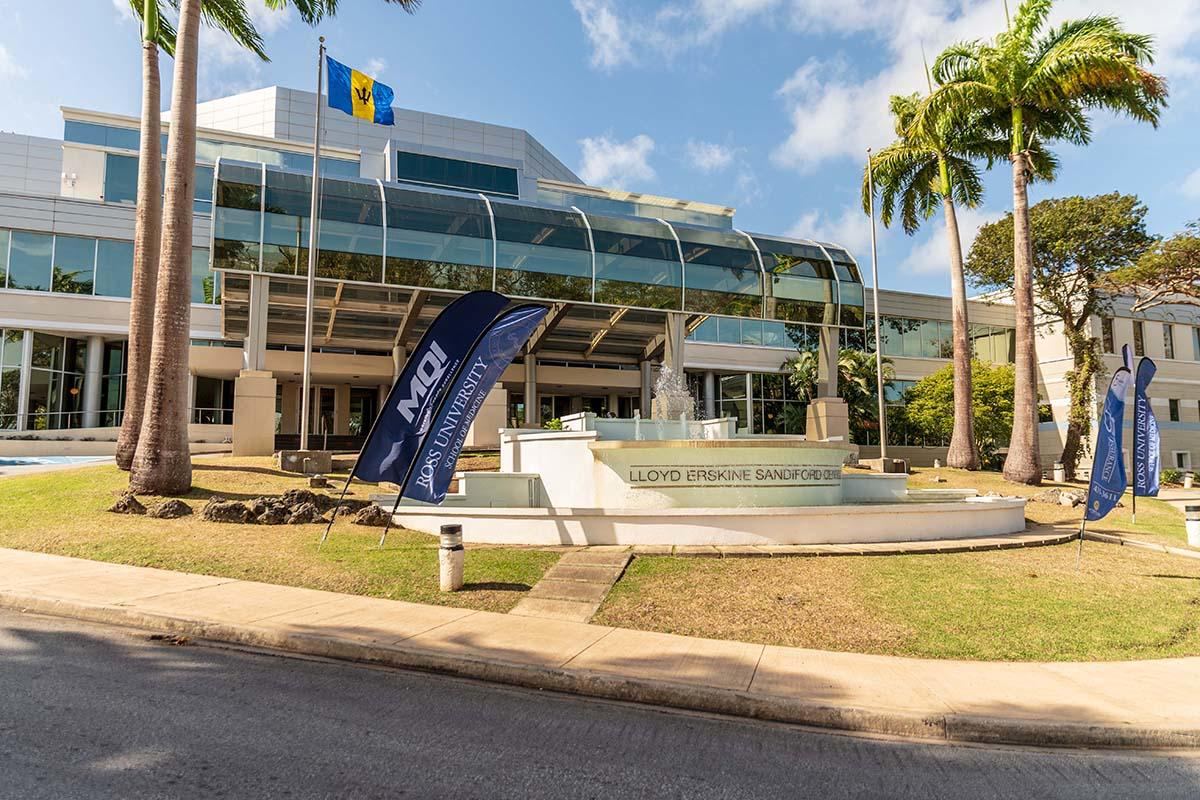 Ross University School of Medicine building in Barbados